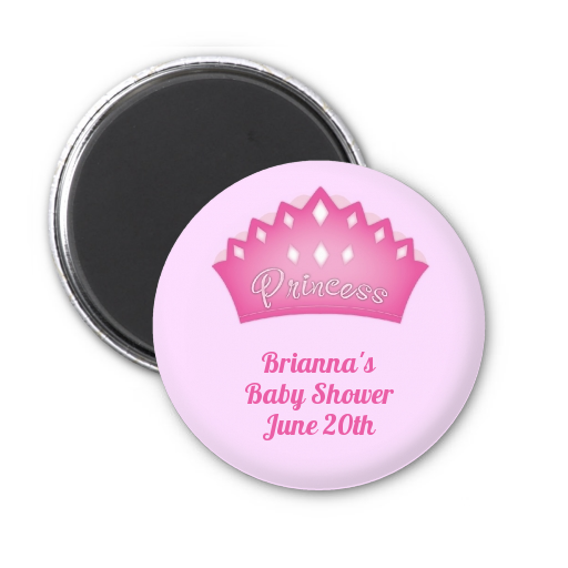  Princess Crown - Personalized Baby Shower Magnet Favors Pink