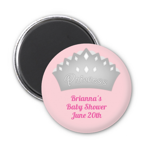  Princess Crown - Personalized Baby Shower Magnet Favors Pink