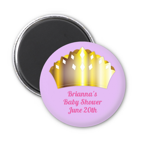  Princess Crown - Personalized Baby Shower Magnet Favors Pink