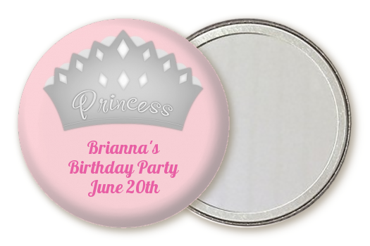  Princess Crown - Personalized Baby Shower Pocket Mirror Favors Pink