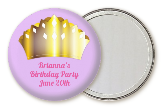  Princess Crown - Personalized Birthday Party Pocket Mirror Favors Pink