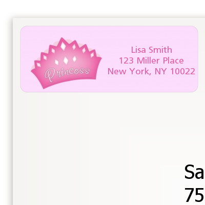 Princess Crown - Birthday Party Return Address Labels