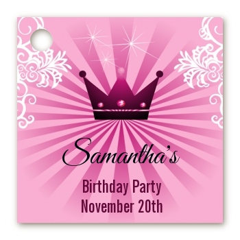 Princess Royal Crown - Personalized Birthday Party Card Stock Favor Tags