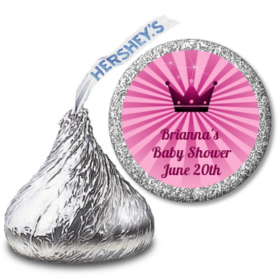 Princess Royal Crown - Hershey Kiss Baby Shower Sticker Labels