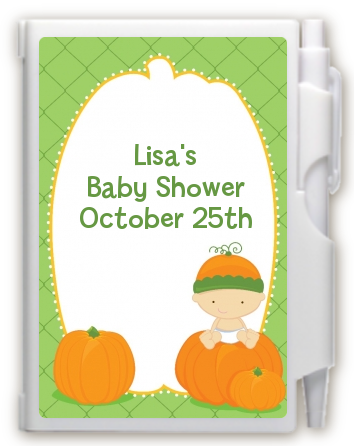 Pumpkin Baby Caucasian - Baby Shower Personalized Notebook Favor