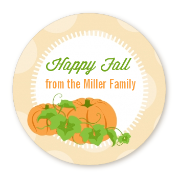  Pumpkin Trio Fall Theme - Round Personalized Halloween Sticker Labels 