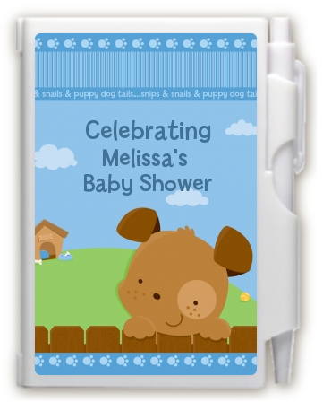 Puppy Dog Tails Boy - Baby Shower Personalized Notebook Favor