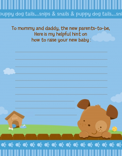 Puppy Dog Tails Boy - Baby Shower Notes of Advice