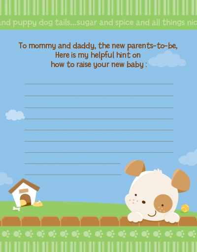 Puppy Dog Tails Neutral - Baby Shower Notes of Advice