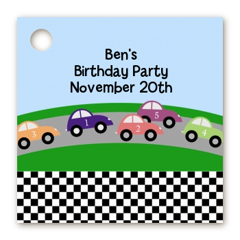 Race Car - Personalized Birthday Party Card Stock Favor Tags