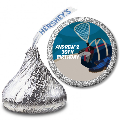 Racquetball - Hershey Kiss Birthday Party Sticker Labels