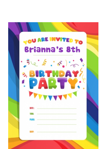 Rainbow - Birthday Party Petite Invitations