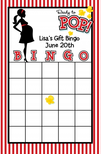 Ready To Pop ® - Baby Shower Gift Bingo Game Card