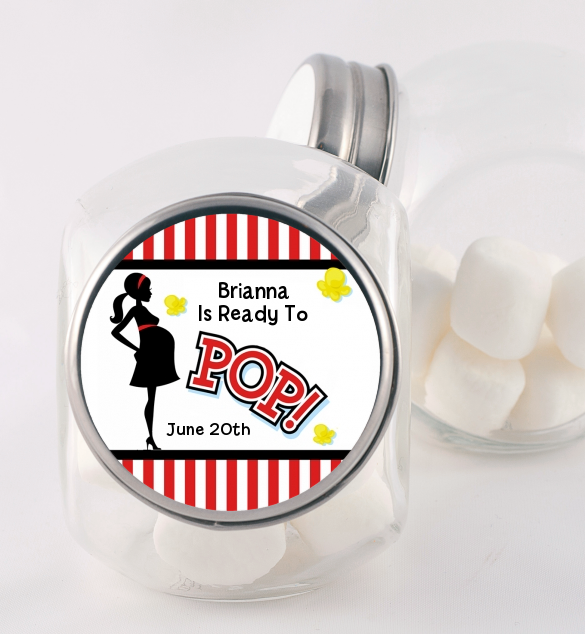  Ready To Pop - Personalized Baby Shower Candy Jar Option 1