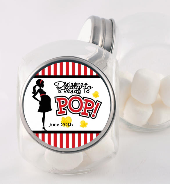  Ready To Pop - Personalized Baby Shower Candy Jar Option 1