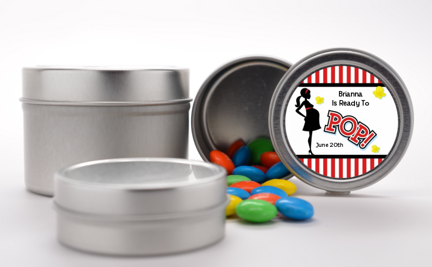  Ready To Pop - Custom Baby Shower Favor Tins Option 1