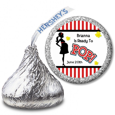 Ready To Pop - Hershey Kiss Baby Shower Sticker Labels