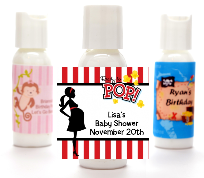  Ready To Pop &reg; - Personalized Baby Shower Lotion Favors Option 1
