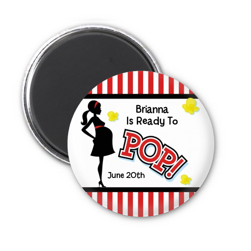 Ready To Pop - Personalized Baby Shower Magnet Favors Option 1