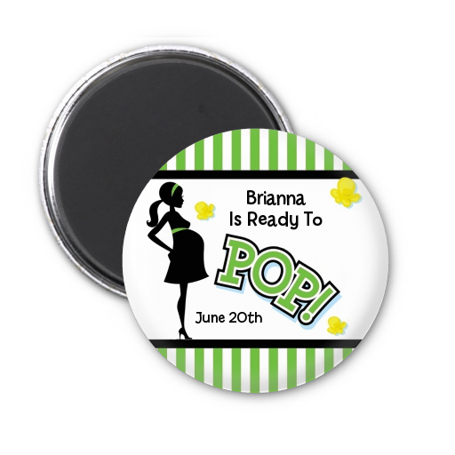  Ready To Pop - Personalized Baby Shower Magnet Favors Option 1