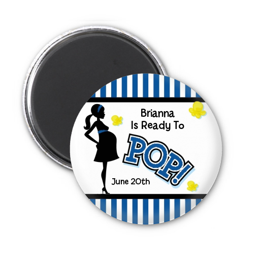 Ready To Pop - Personalized Baby Shower Magnet Favors Option 1