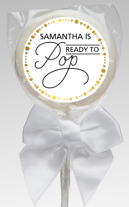  Ready To Pop Metallic Dots - Personalized Baby Shower Lollipop Favors Option 1