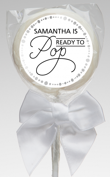  Ready To Pop Metallic Dots - Personalized Baby Shower Lollipop Favors Option 1