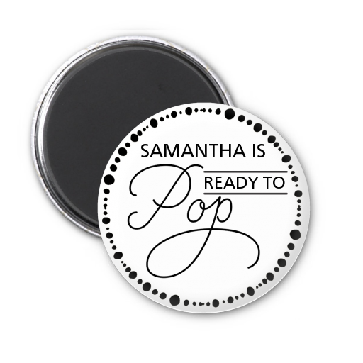  Ready To Pop Metallic Dots - Personalized Baby Shower Magnet Favors Option 1