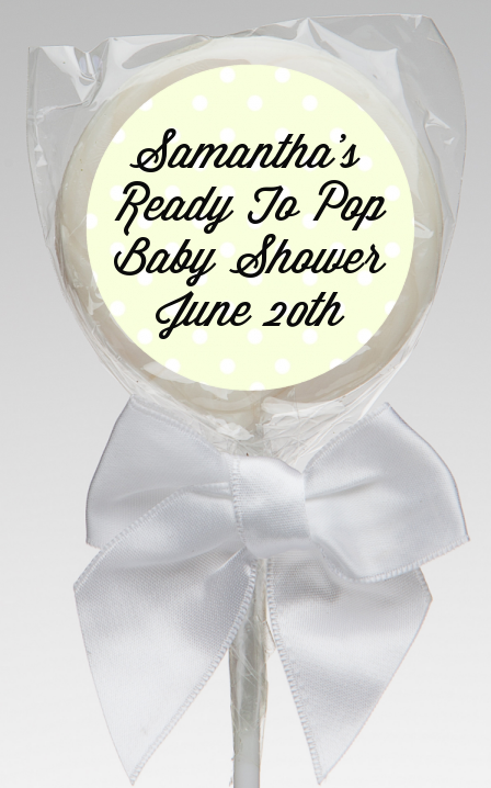  Ready To Pop Pastel Polka Dots - Personalized Baby Shower Lollipop Favors A Mint Green