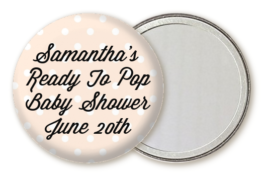  Ready To Pop Pastel Polka Dots - Personalized Baby Shower Pocket Mirror Favors A Mint Green