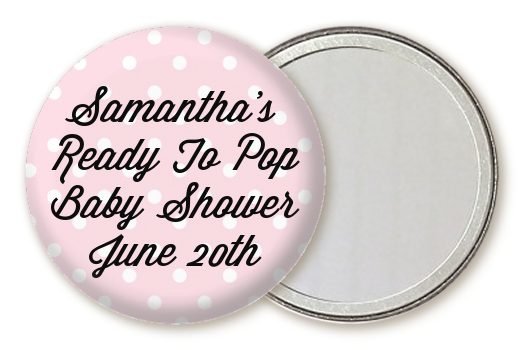  Ready To Pop Pastel Polka Dots - Personalized Baby Shower Pocket Mirror Favors A Mint Green