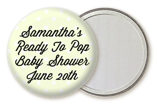  Ready To Pop Pastel Polka Dots - Personalized Baby Shower Pocket Mirror Favors A Mint Green