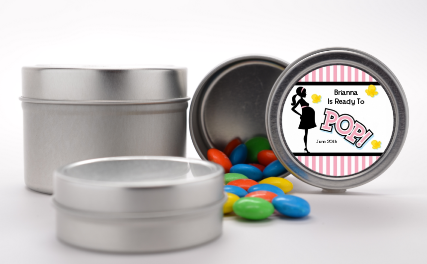 Ready To Pop Pink - Custom Baby Shower Favor Tins Pink 1