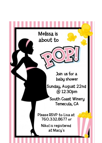  Ready To Pop Pink - Baby Shower Petite Invitations Option 1