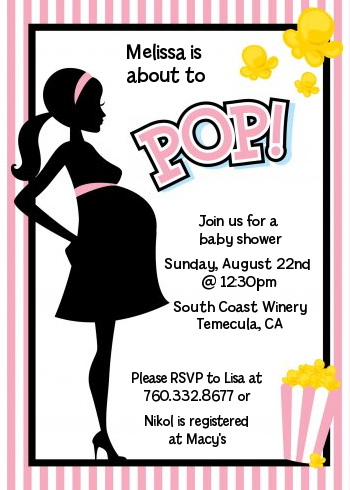  Ready To Pop Pink - Baby Shower Invitations Option 1