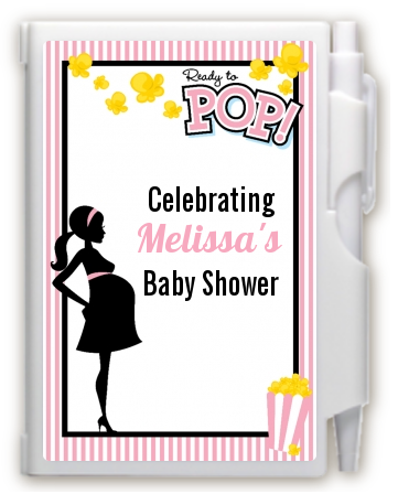 Ready To Pop Pink - Baby Shower Personalized Notebook Favor