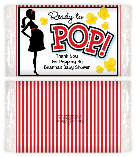  Ready To Pop &reg; - Personalized Popcorn Wrapper Baby Shower Favors Option 1