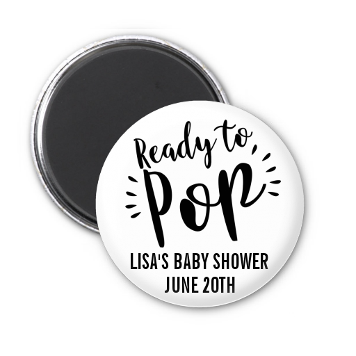  Ready To Pop Stripes - Personalized Baby Shower Magnet Favors Option 1