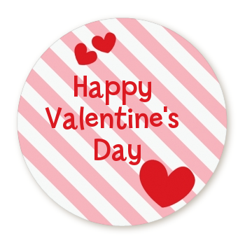  Red Hearts - Round Personalized Valentines Day Sticker Labels 
