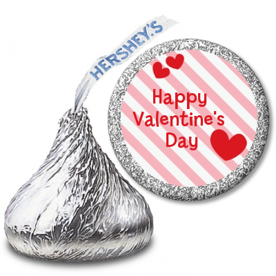 Red Hearts - Hershey Kiss Valentines Day Sticker Labels