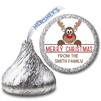 Reindeer - Hershey Kiss Christmas Sticker Labels