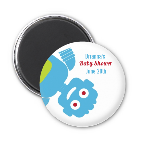  Robots - Personalized Baby Shower Magnet Favors Orange