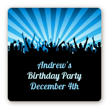 Rock Band | Like A Rock Star Boy - Square Personalized Birthday Party Sticker Labels