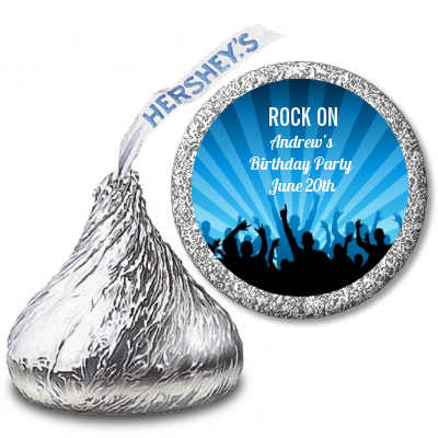 Rock Band | Like A Rock Star Boy - Hershey Kiss Birthday Party Sticker Labels