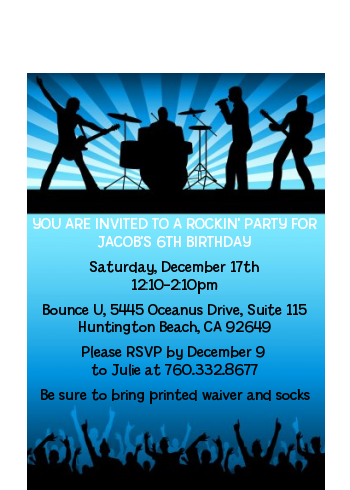 Rock Band | Like A Rock Star Boy - Birthday Party Petite Invitations