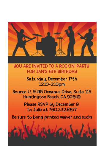 Rock Band | Like A Rock Star Girl - Birthday Party Petite Invitations