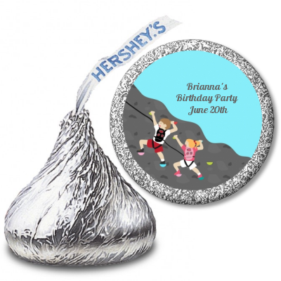 Rock Climbing - Hershey Kiss Birthday Party Sticker Labels