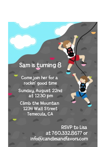  Rock Climbing - Birthday Party Petite Invitations Boy & Girl