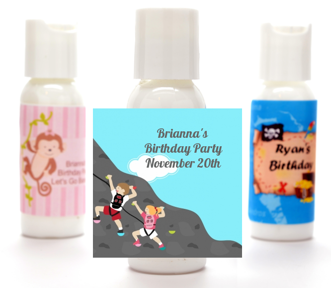  Rock Climbing - Personalized Birthday Party Lotion Favors Kids