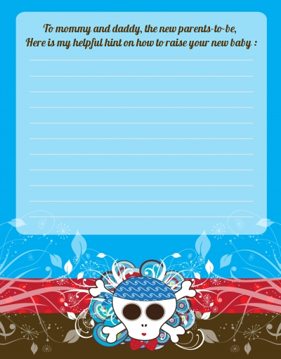 Rock Star Baby Boy Skull - Baby Shower Notes of Advice